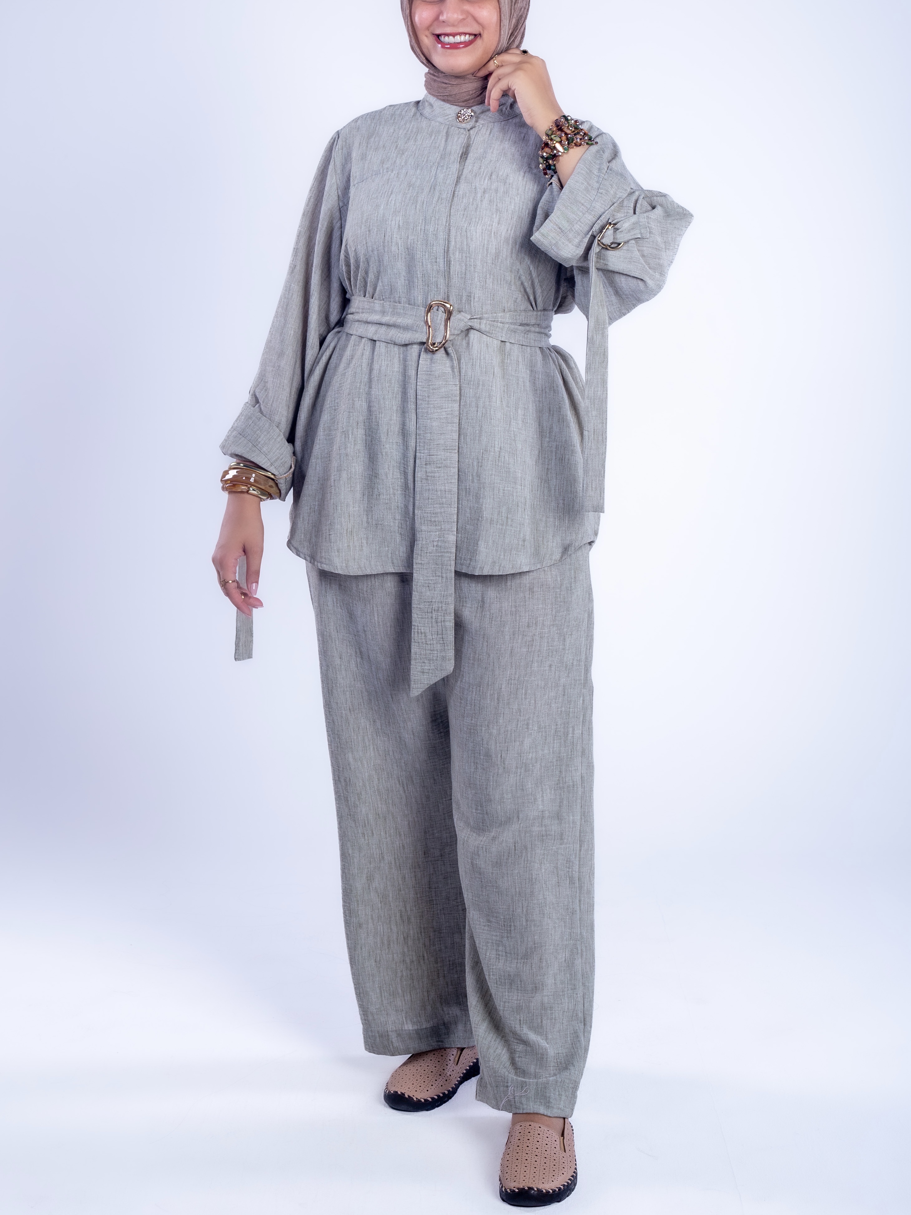 Mint green elegant casual set